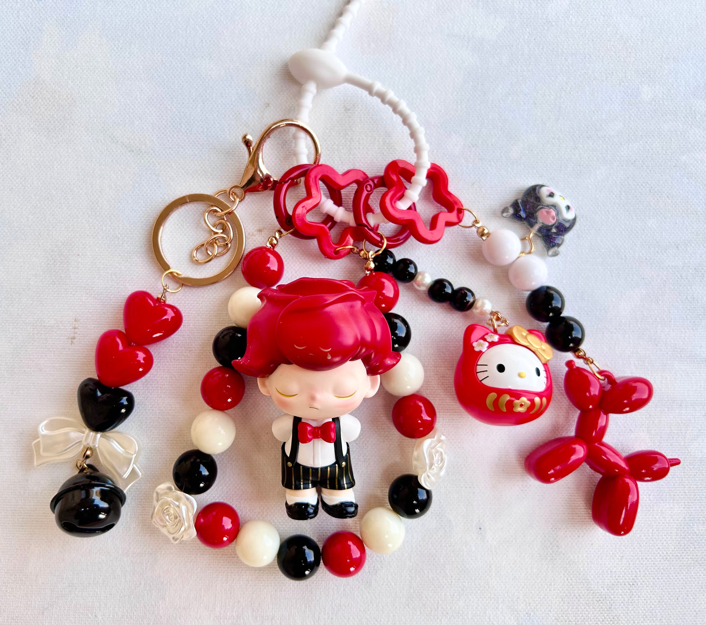 DIY keychain with toy doll,price depends on the doll and keychain style