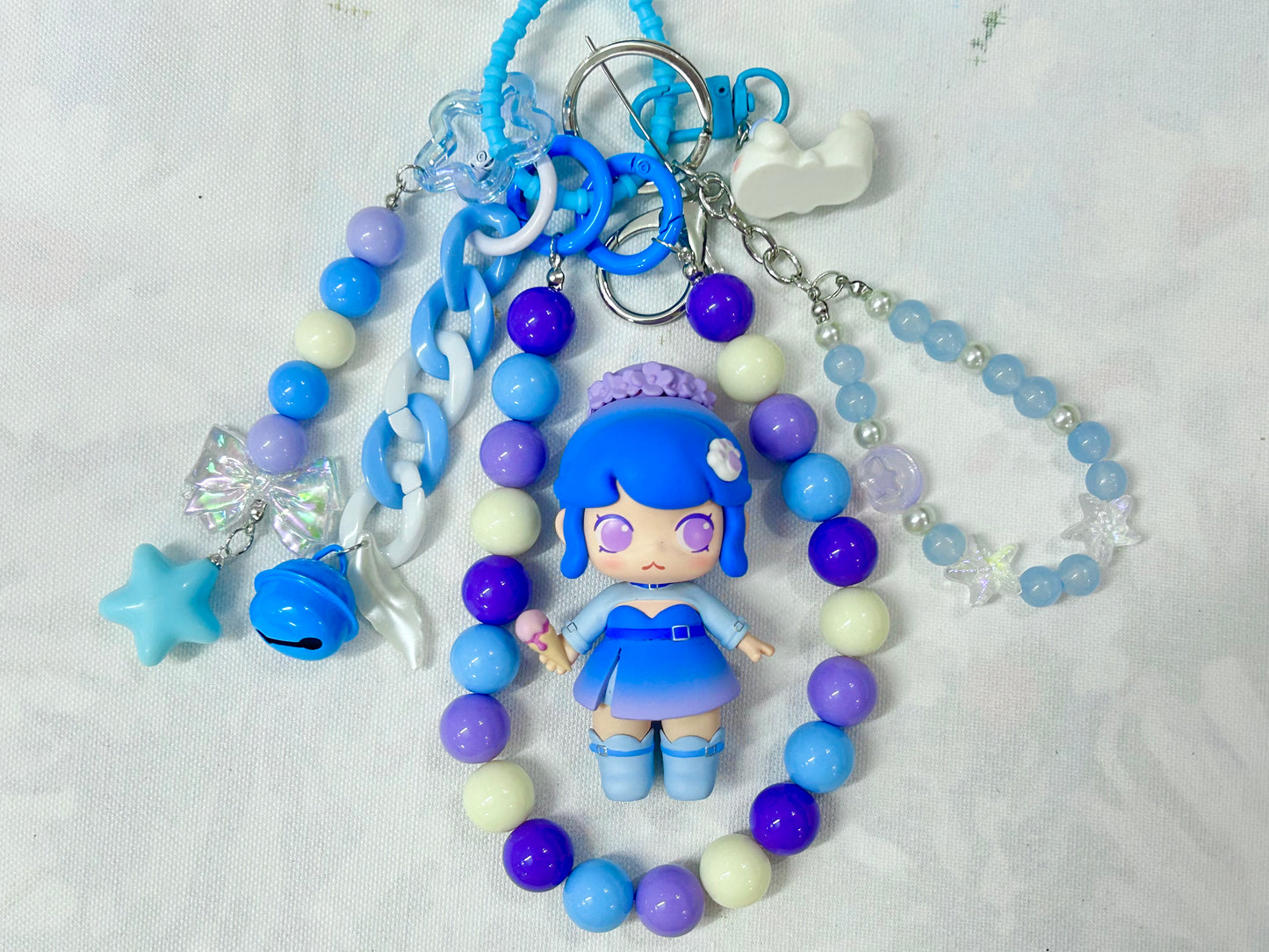 DIY keychain with toy doll,price depends on the doll and keychain style