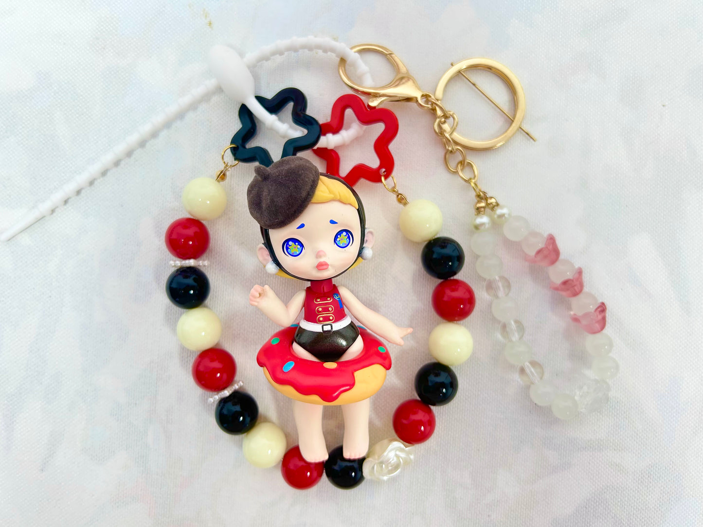 DIY keychain with toy doll,price depends on the doll and keychain style