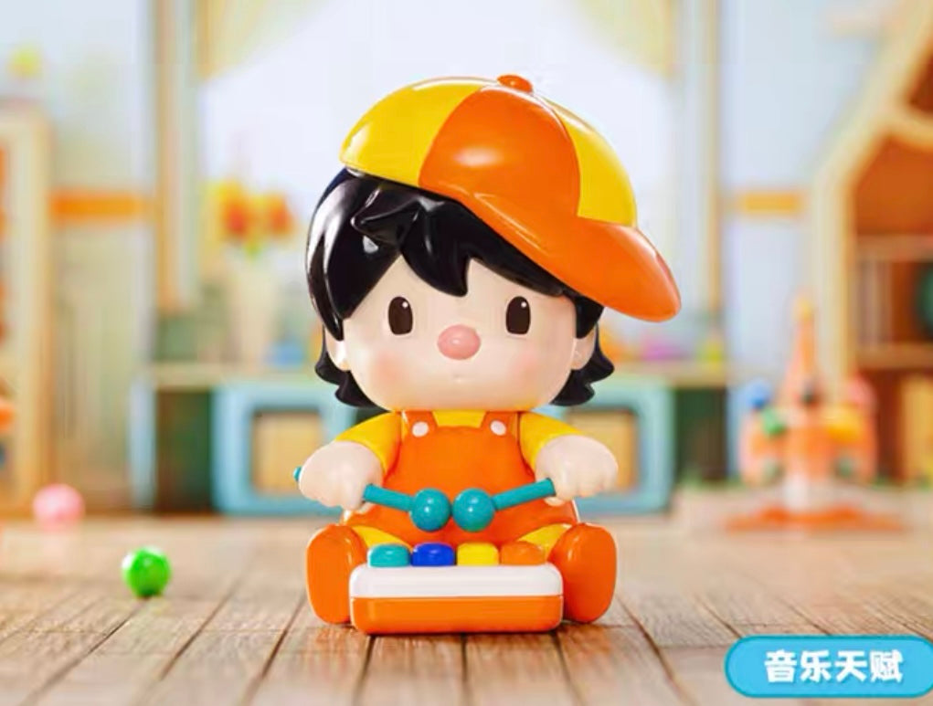 Sweet bean growth illustration toy doll,clockwork spring,movable