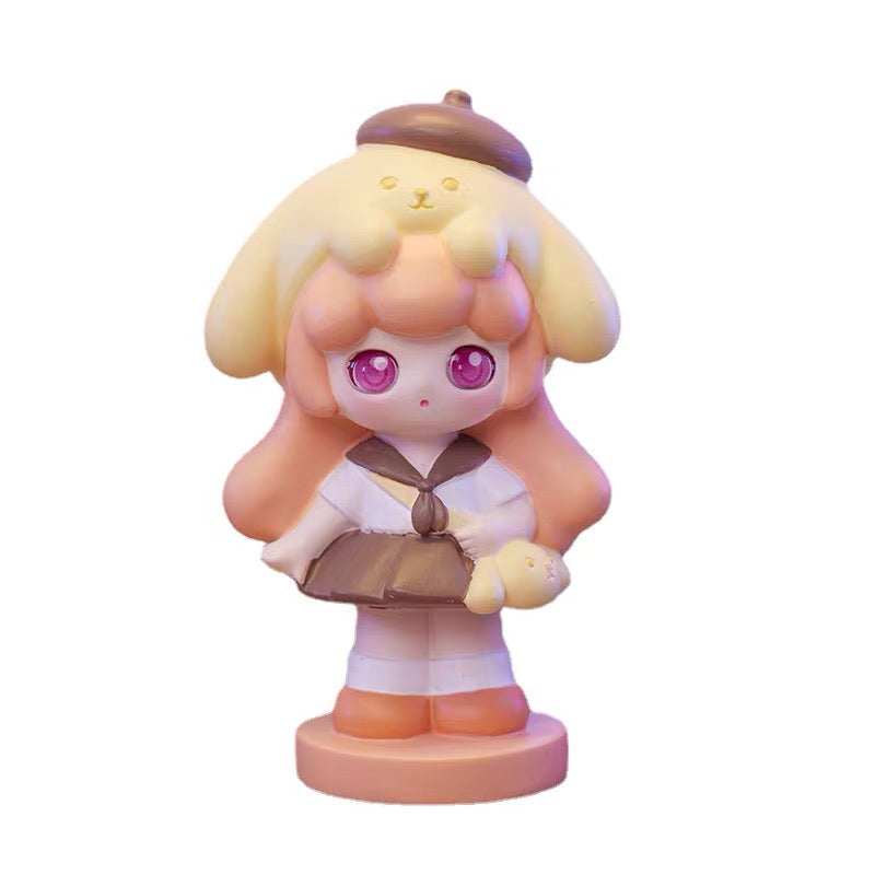 Dress girl with sanrio hat toy doll
