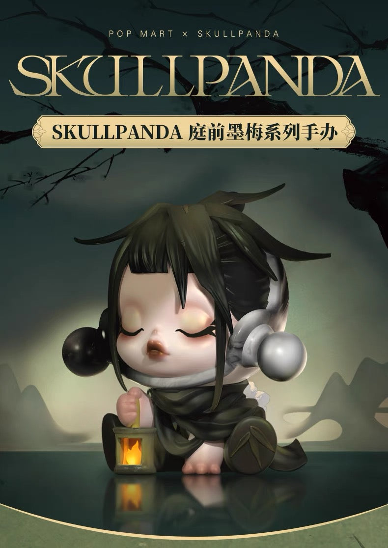 Skull panda plum blossom figurine