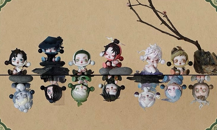 Skull panda plum blossom figurine