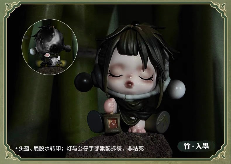 Skull panda plum blossom figurine