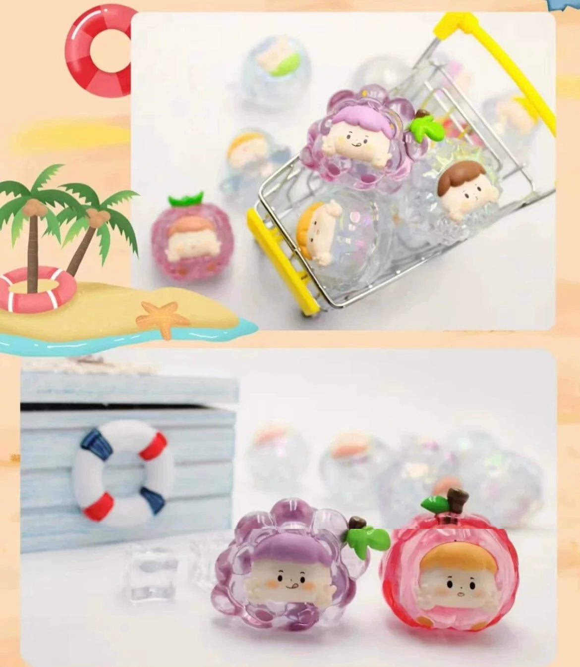 Naughty fruit and vegetable mini bean version 2, 4 beans in 1 bag