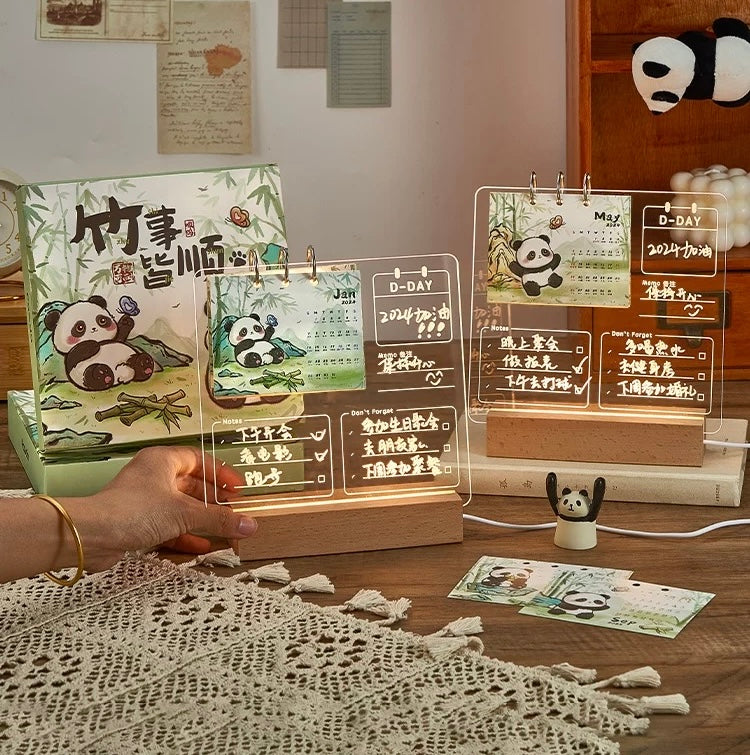 Panda calendar,DIY calendar and night light wordpad calendar