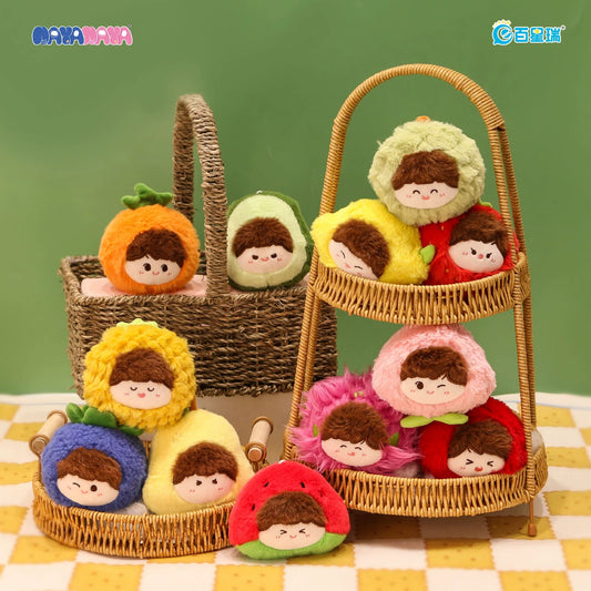 Pinch the fruit plush,fluffy keychain,big size mini bean