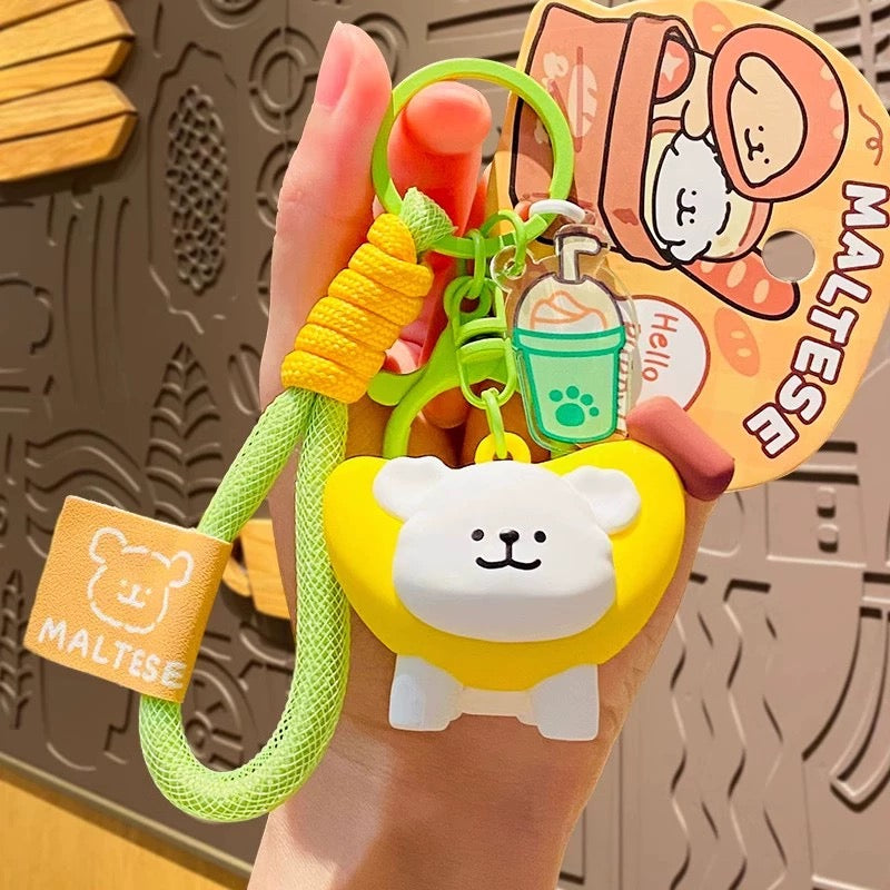 【PREORDER】MALTESE puppy keychain,many options
