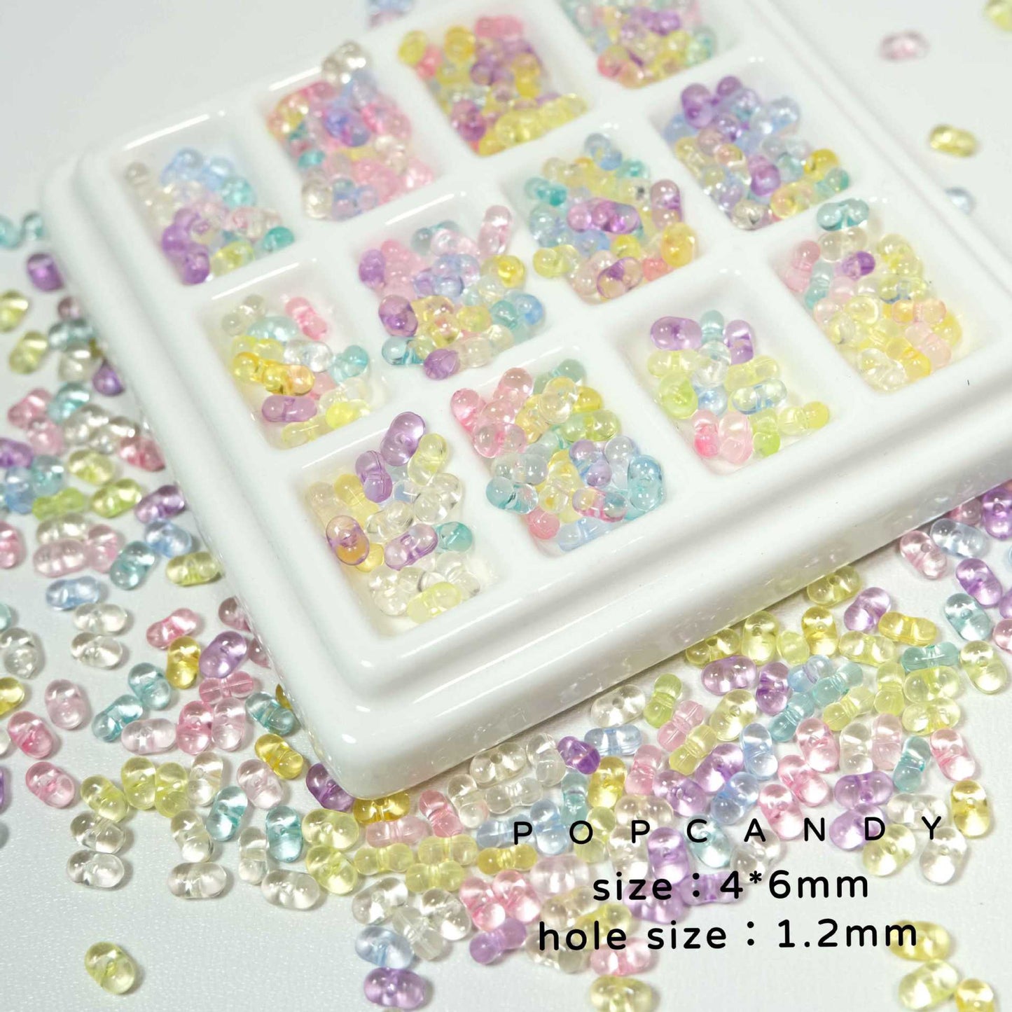 DIY beads,1 bag 2000 beads,mix color,4x6.5mm