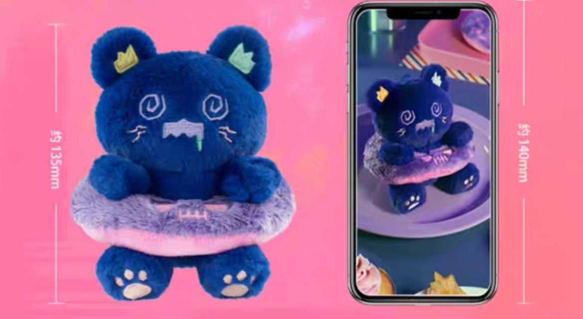 Shinwoo strange ghost diner plush,fluffy-hamburger and pink cleaner left