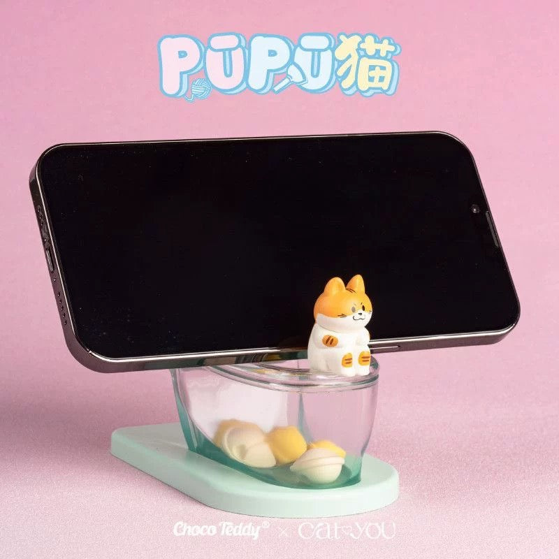Choco Teddy PUPU Cat Toilet Phone Stand