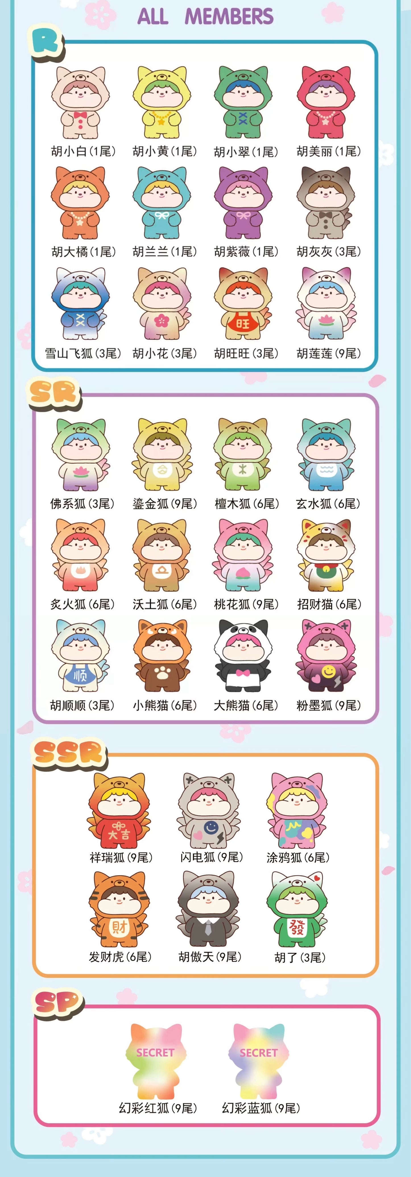 Meatball Little Fox Fairy Mini Bean,4 In 1 Bag