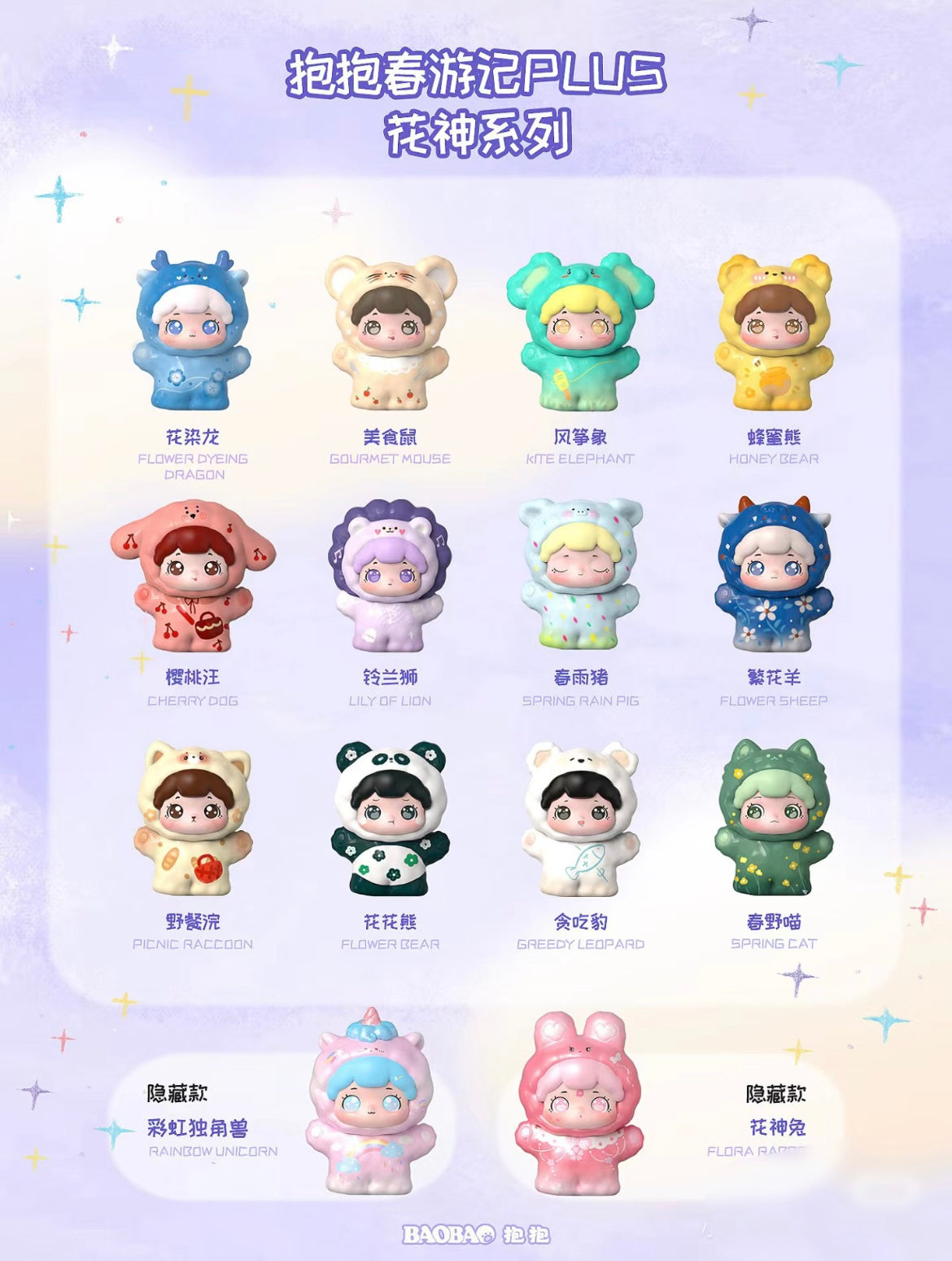 Baobao Spring Outing Season Plush Size Mini Bean-Flora
