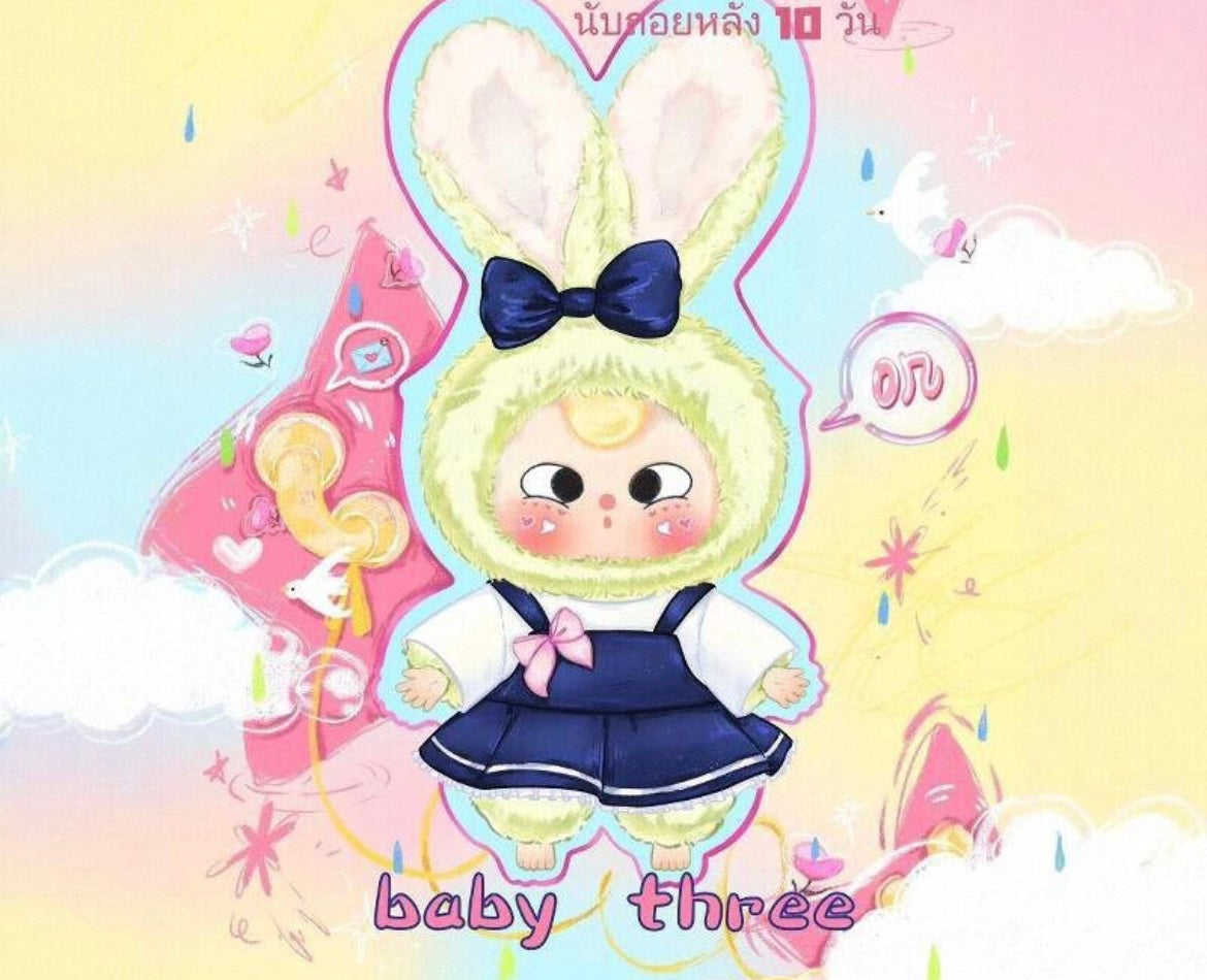 Baby 3 Macaron Bunny Plush Doll V1