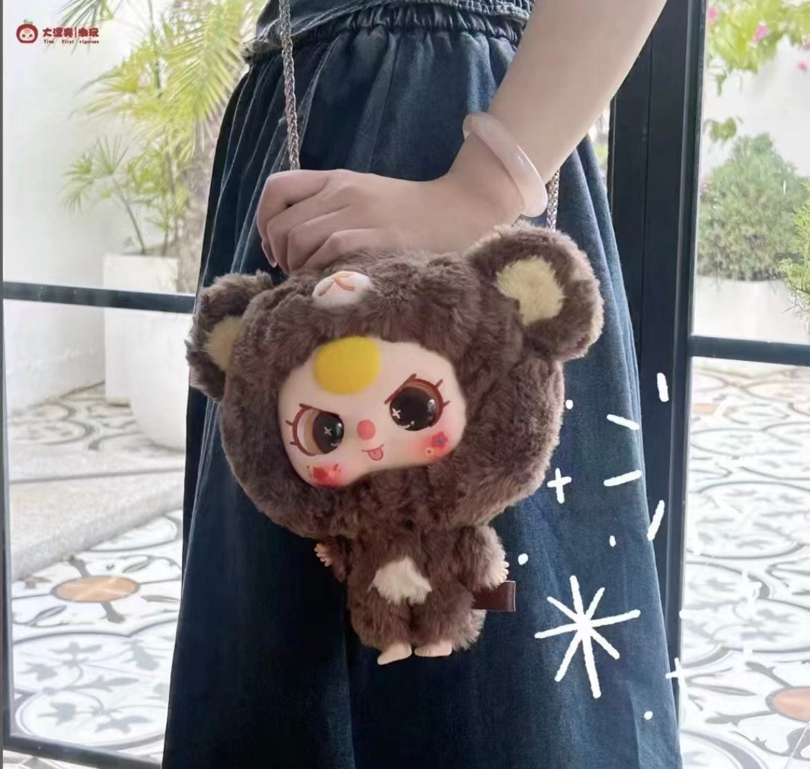 Baby 3 Big Head Baby Zipper Bag Plush Doll