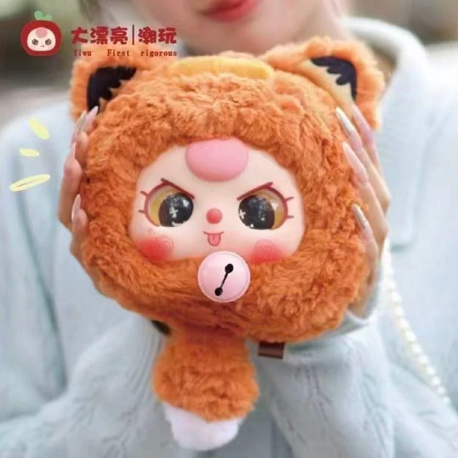Baby 3 Fortune Cat Zipper Bag Plush Doll