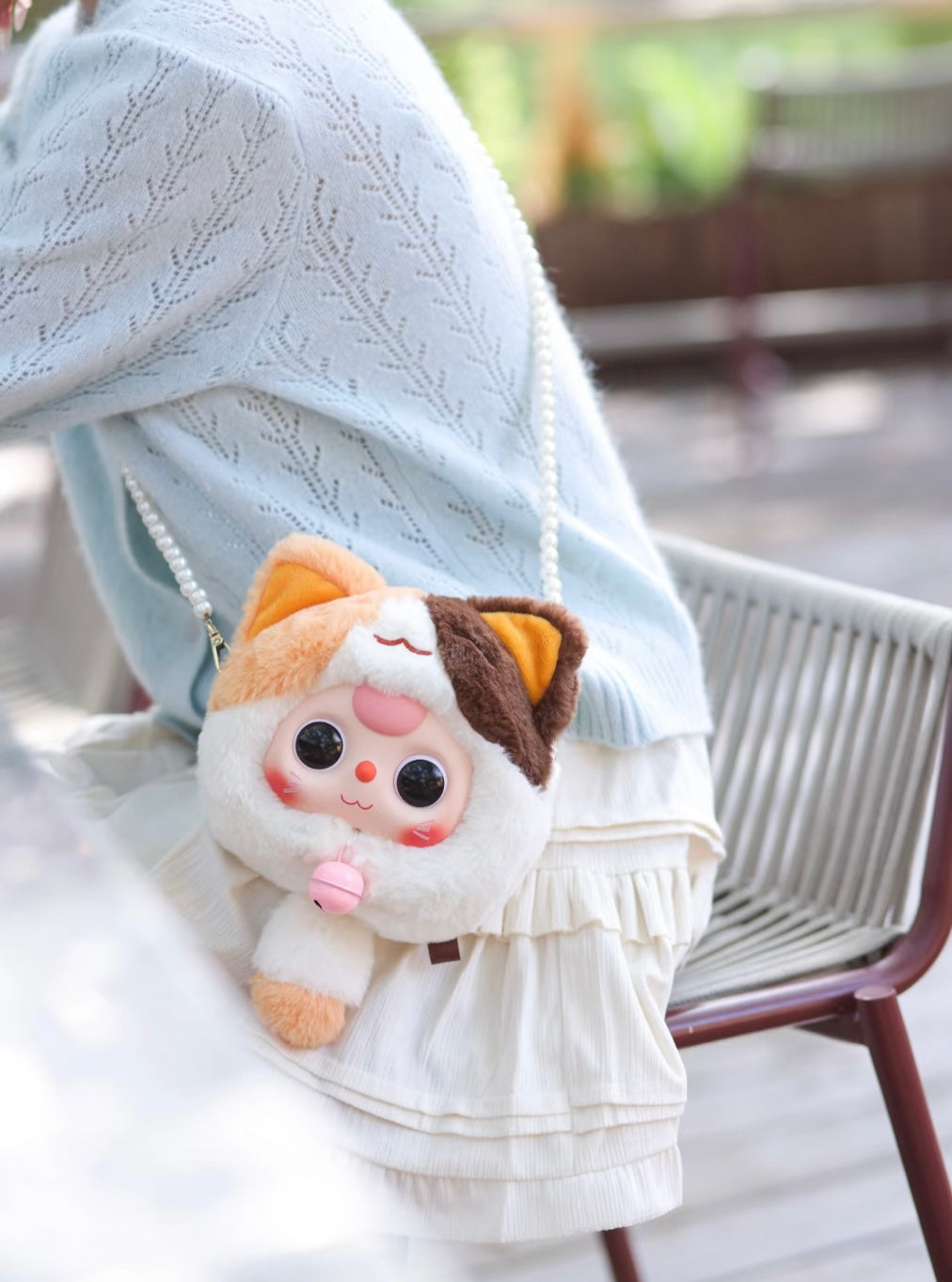 Baby 3 Fortune Cat Zipper Bag Plush Doll