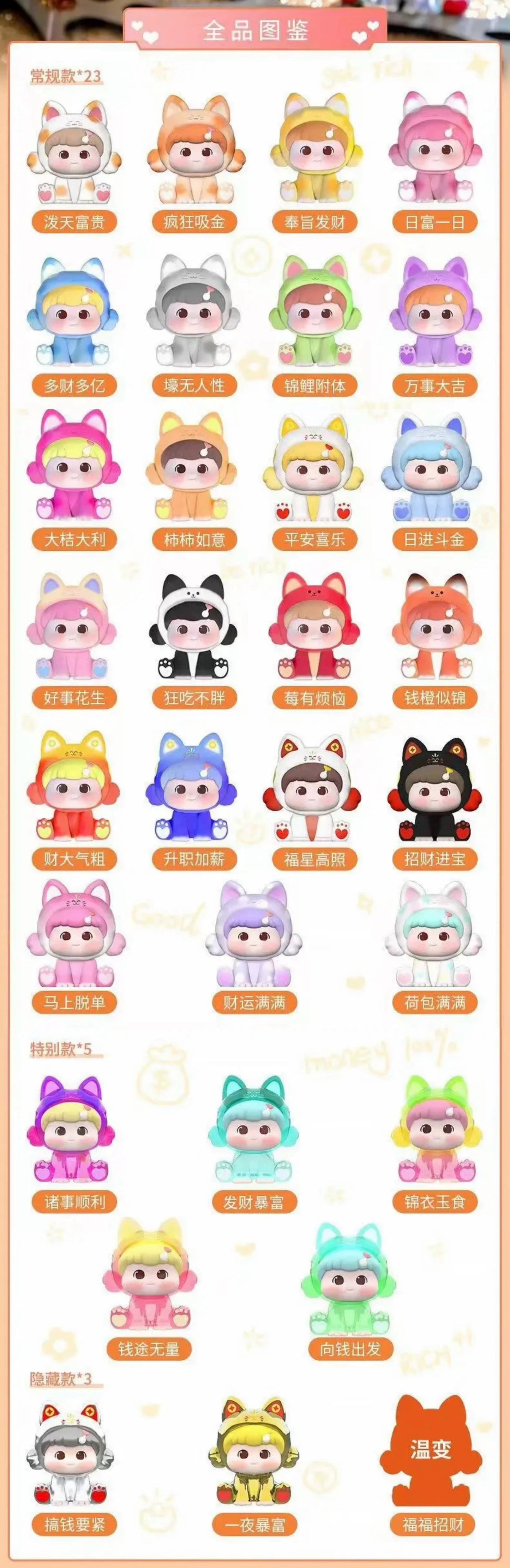 FUFUZHAOCAI Blessings And Wishes Mini Bean Toy,5 In 1 Bag