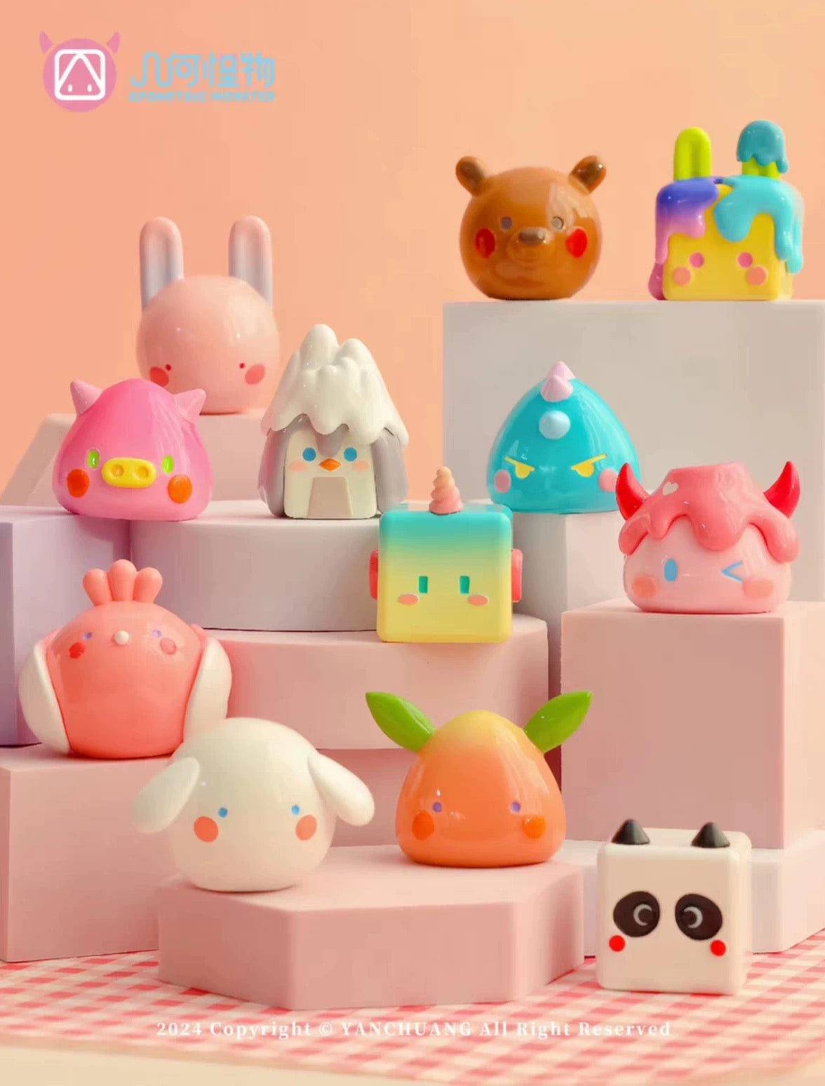2 Boxes Geometric Monster Mini Bean Toy