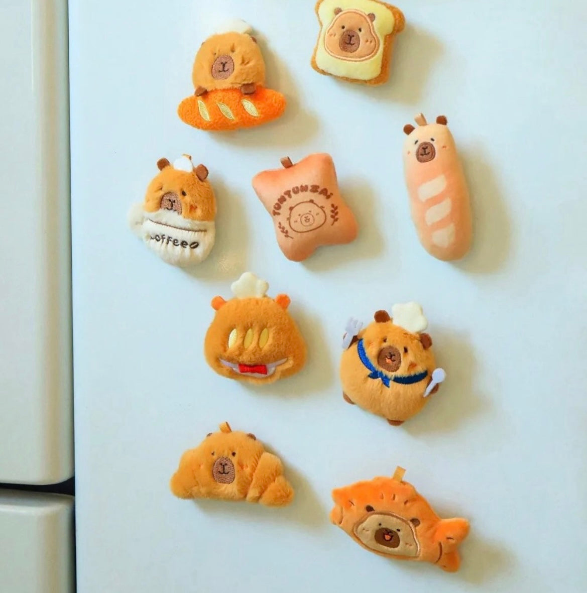 Tuntunzai Bakery Fluffy Magnet Mini Bean Plush,2 Bags