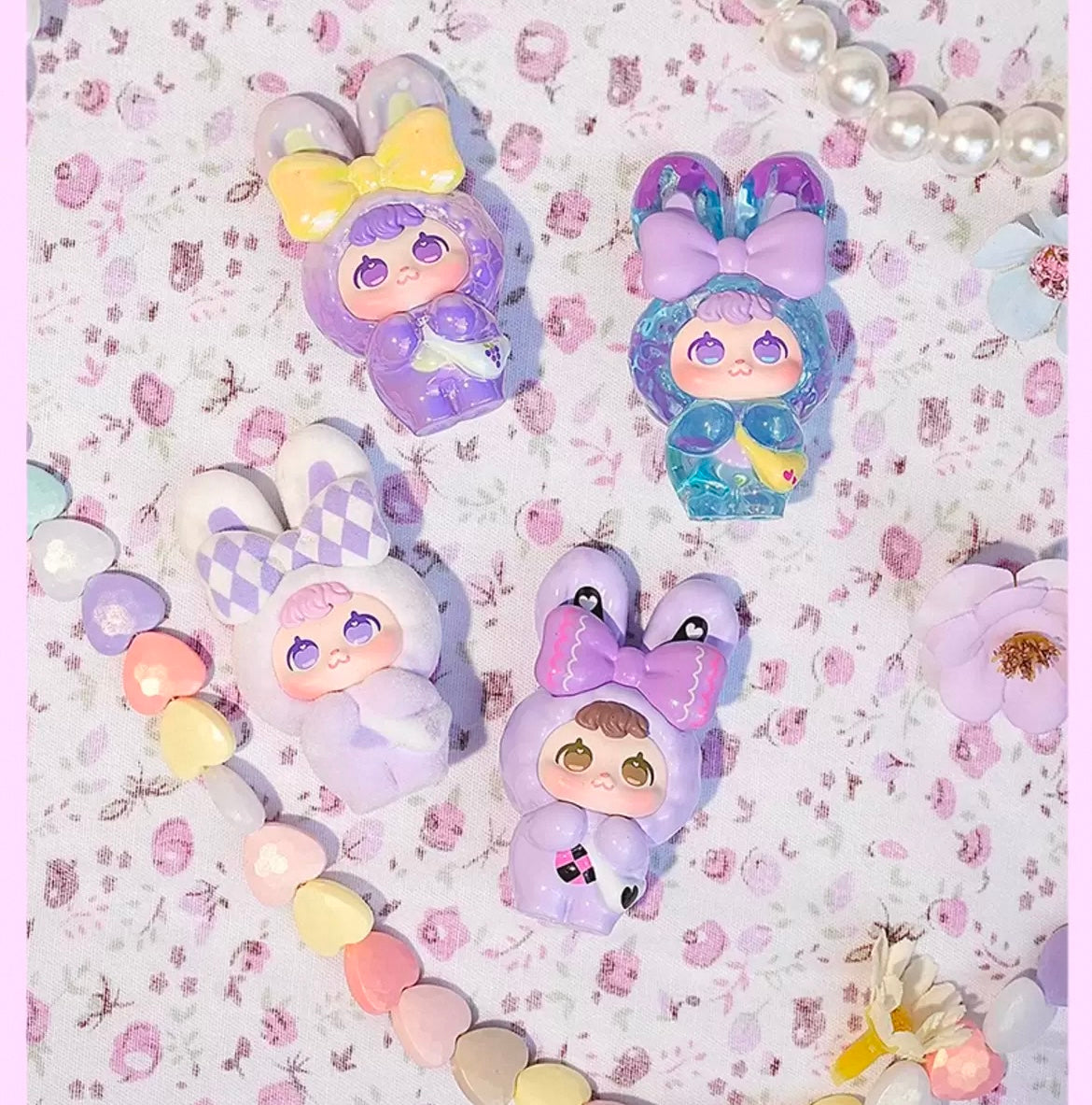 SPBOMI Traveling Rabbit Mini Bean Toy,4 In 1 Bag