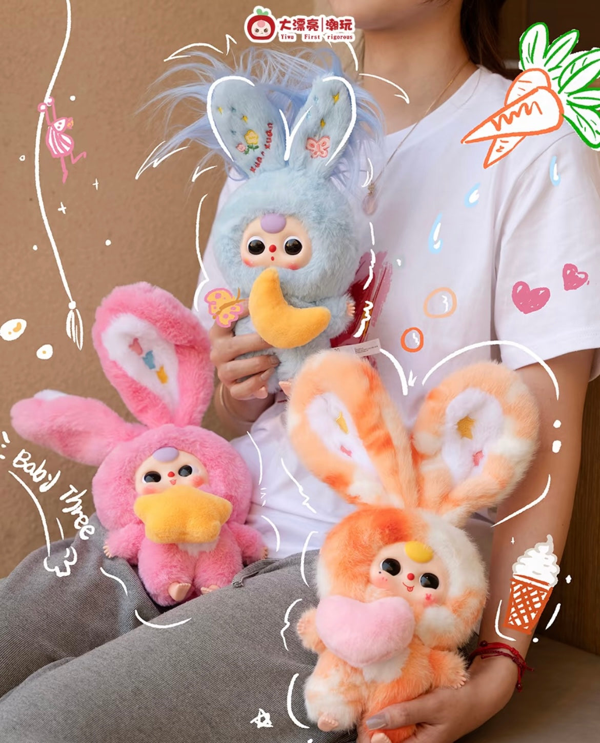 【NEW ARRIVAL】Baby 3 Lily Rabbit Town V3 Plush Doll