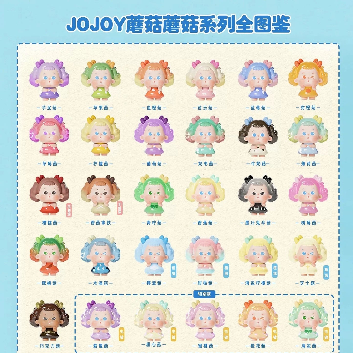 【NEW ARRIVAL】JOJOY Mushroom Mini Bean Toy,5 In 1 Bag