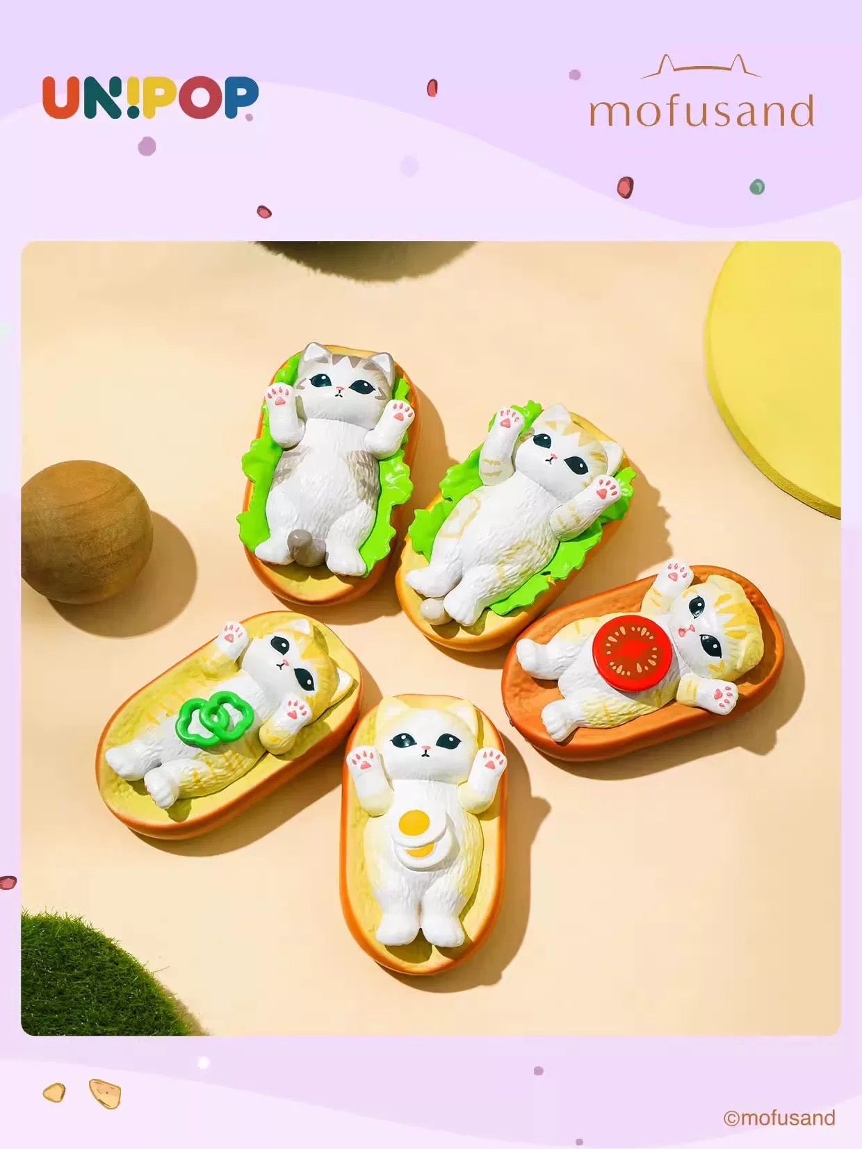 【NEW ARRIVAL】Mofusand Cute Baby Fat Series Mini Bean Toy,4 In 1 Bag
