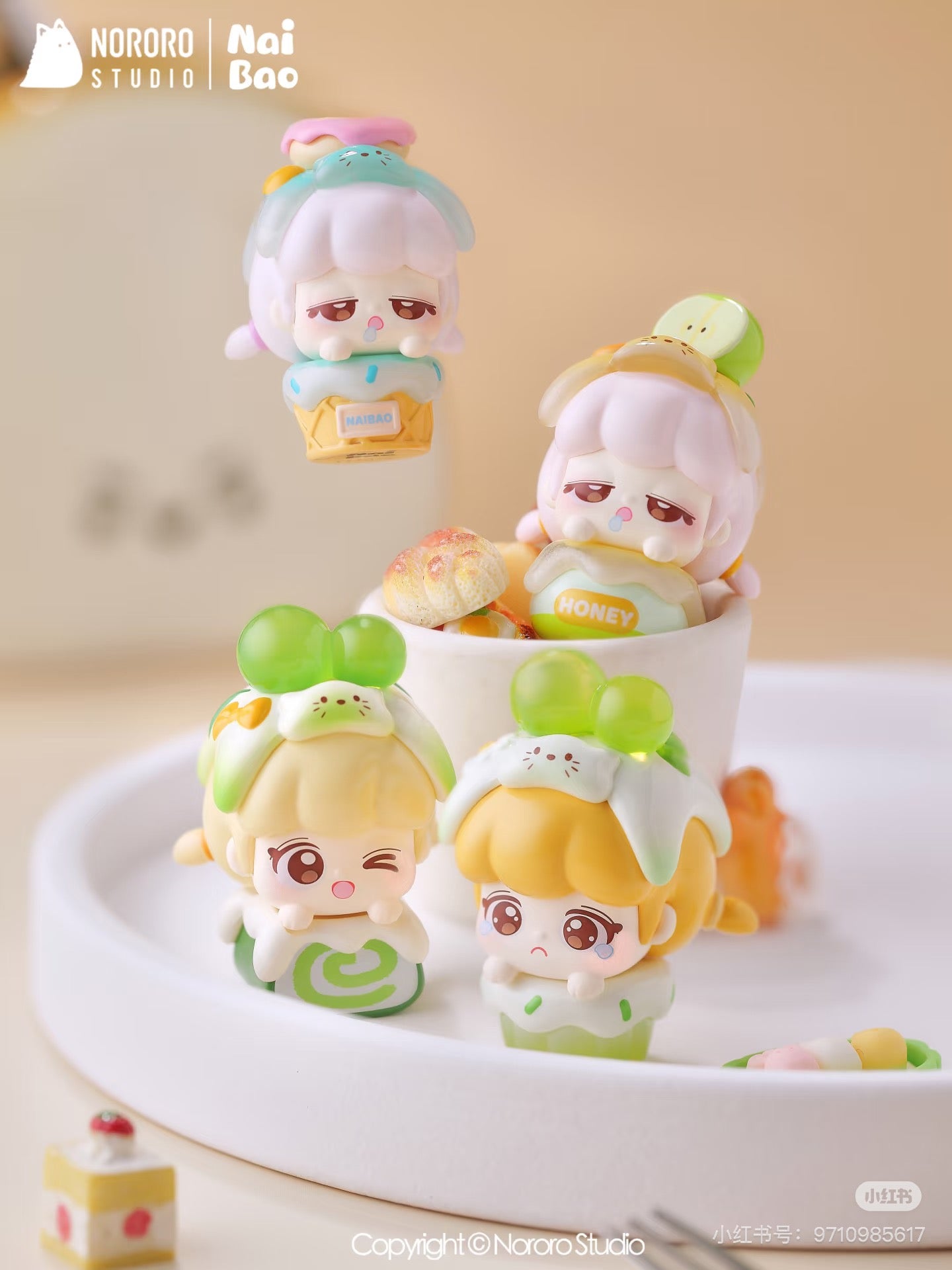 【NEW ARRIVAL】Nai Bao Meow Tea Party Mini Bean Toy,3 In 1 Box