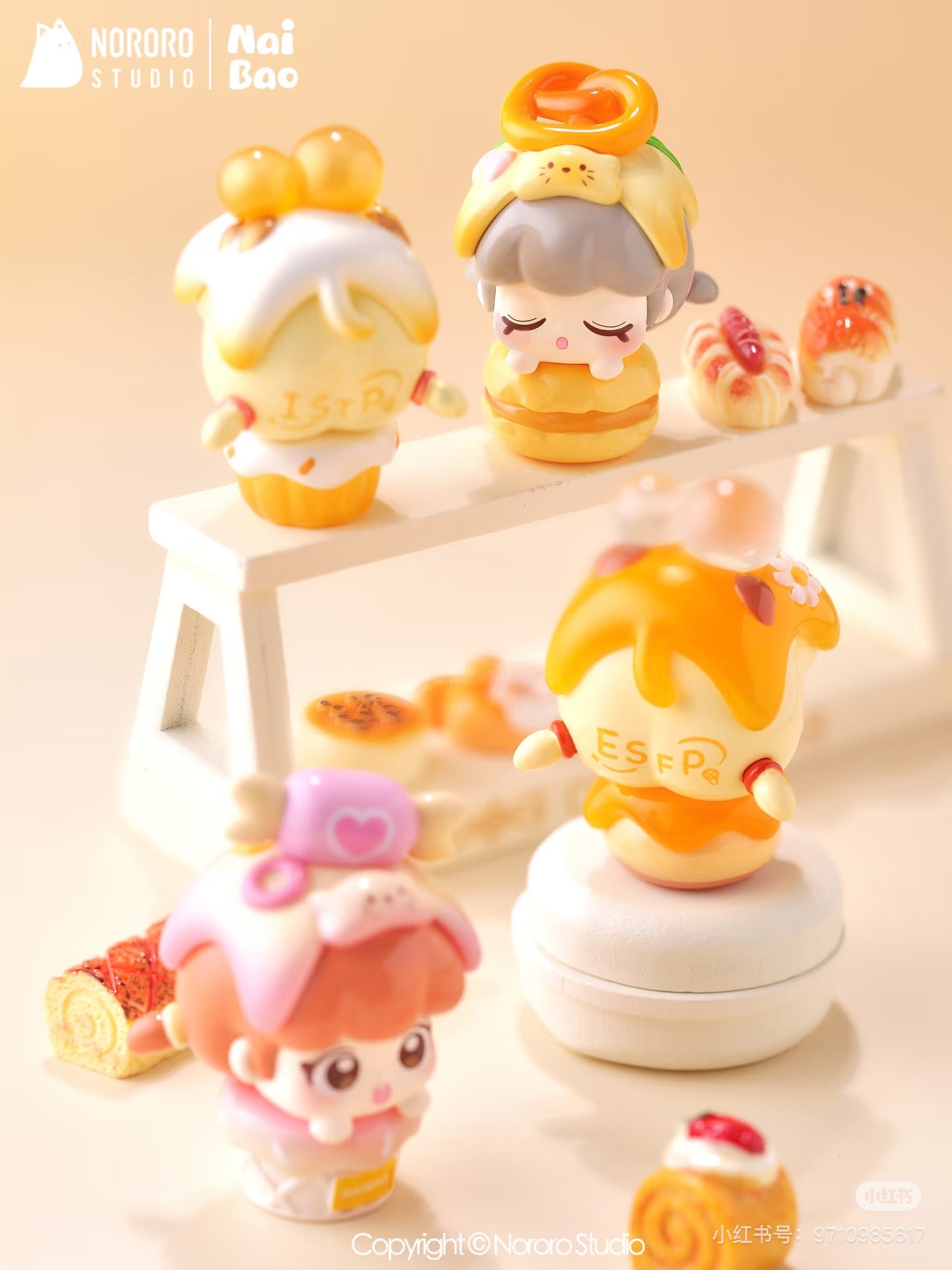 【NEW ARRIVAL】Nai Bao Meow Tea Party Mini Bean Toy,3 In 1 Box