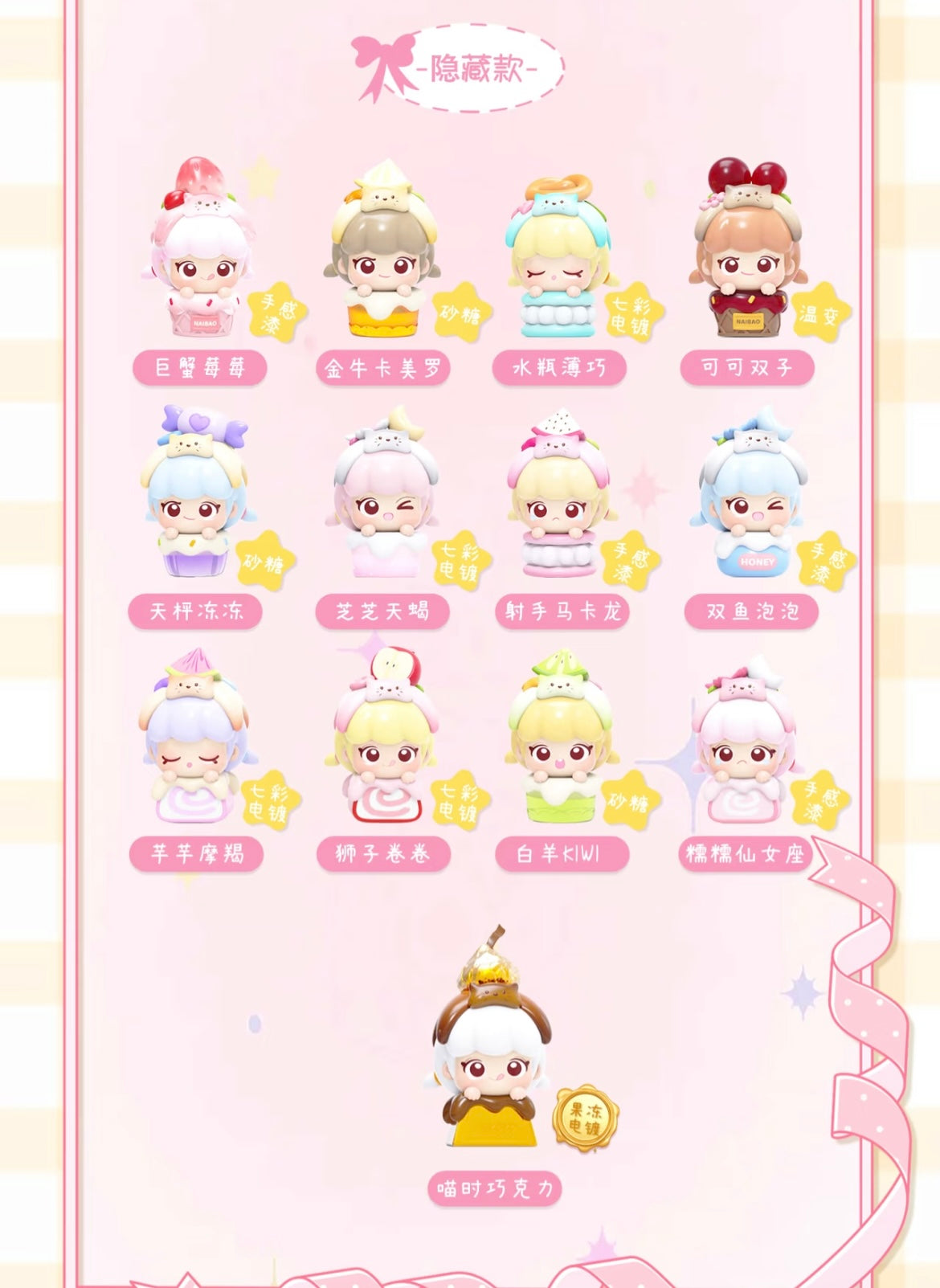 【NEW ARRIVAL】Nai Bao Meow Tea Party Mini Bean Toy,3 In 1 Box