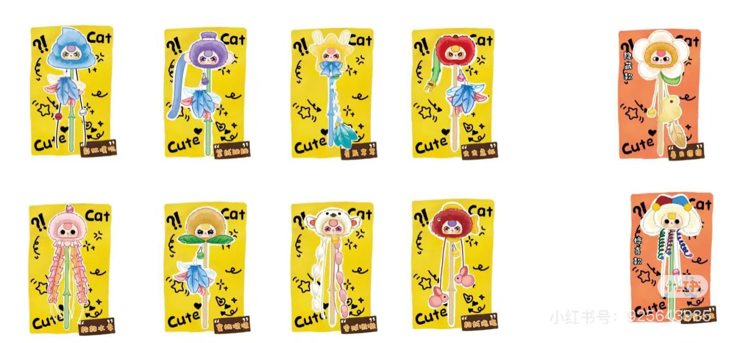 【NEW ARRIVAL】Baby 3 Cat Teasing Stick Plush Doll