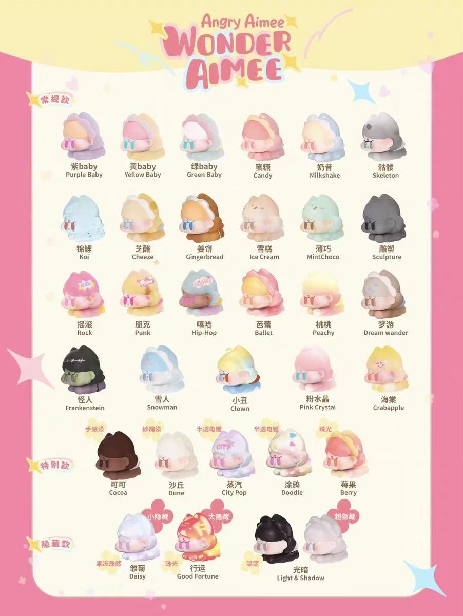 【NEW ARRIVAL-KIKI'S ROOM】Angry Aimee Wonder Aimee Mini Bean Toy,5 In 1 Bag