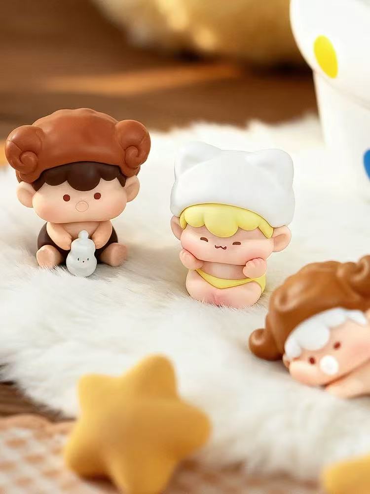 【NEW ARRIVAL-KIKI'S ROOM】Milk Puff Baby Mini Bean Toy,3 In 1 Can