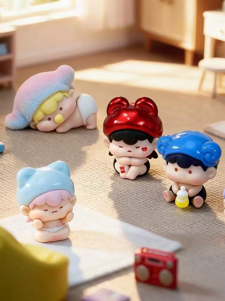 【NEW ARRIVAL-KIKI'S ROOM】Milk Puff Baby Mini Bean Toy,3 In 1 Can