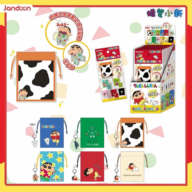 【NEW ARRIVAL】Shinchan Drawstring Bag With Fridge Magnet-ship with other items