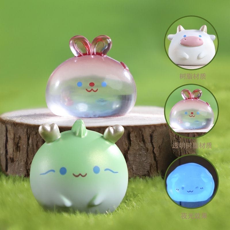 4 pcs luminous cute zodiac mini bean