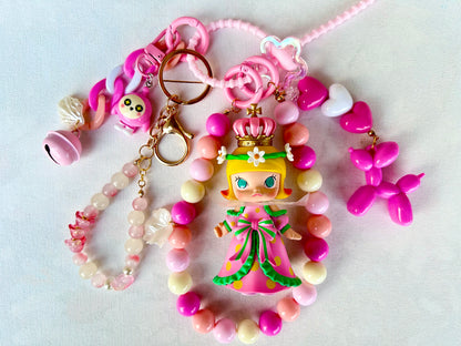 DIY keychain with toy doll,price depends on the doll and keychain style