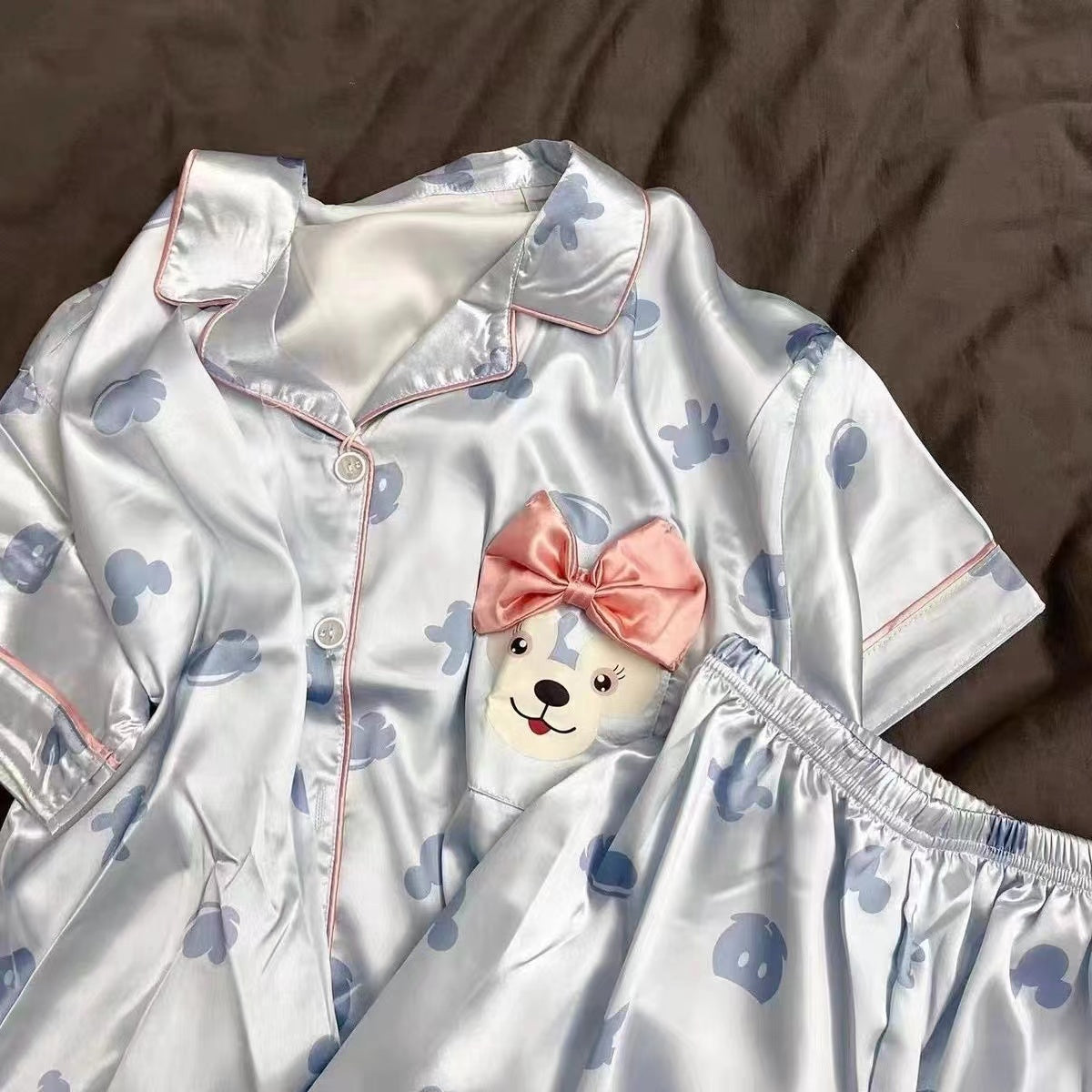 Ice silk summer pajamas for girls,cartoon sleepwear,2023 new style