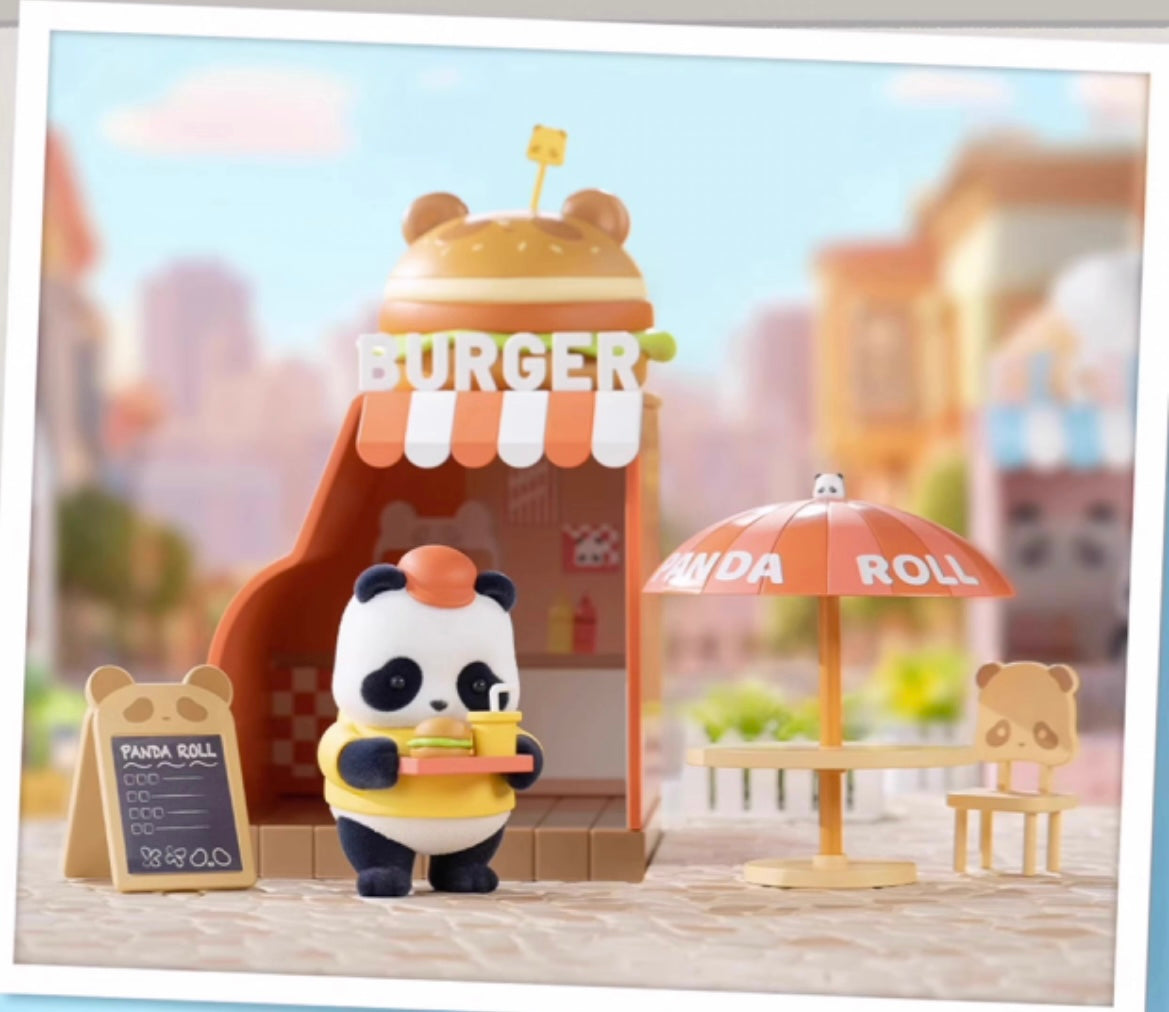 Panda roll shopping street toy doll