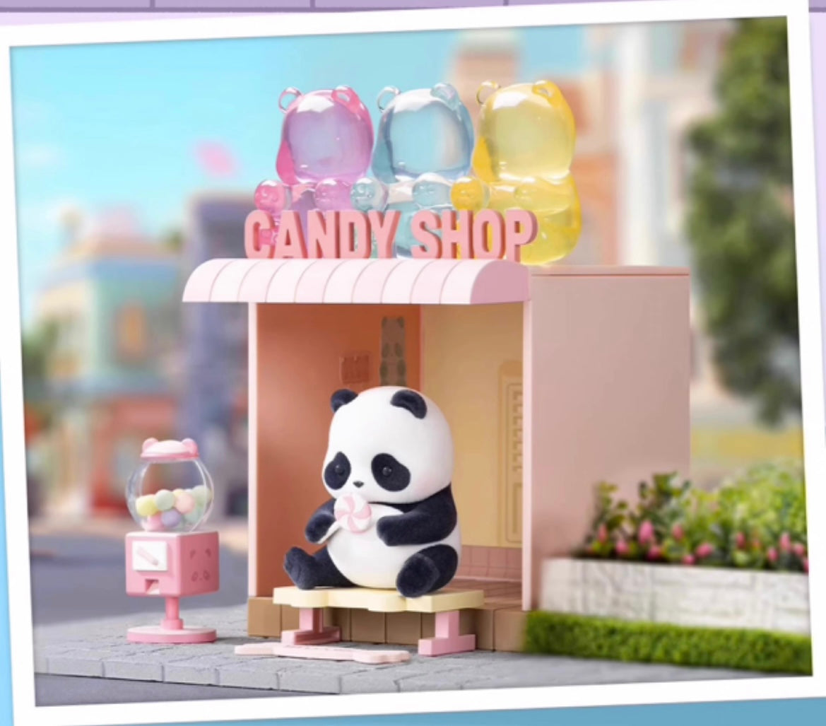 Panda roll shopping street toy doll