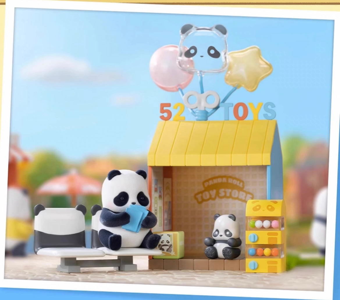 Panda roll shopping street toy doll
