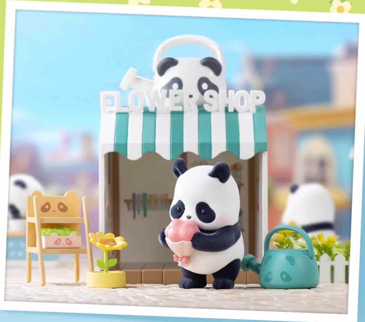 Panda roll shopping street toy doll