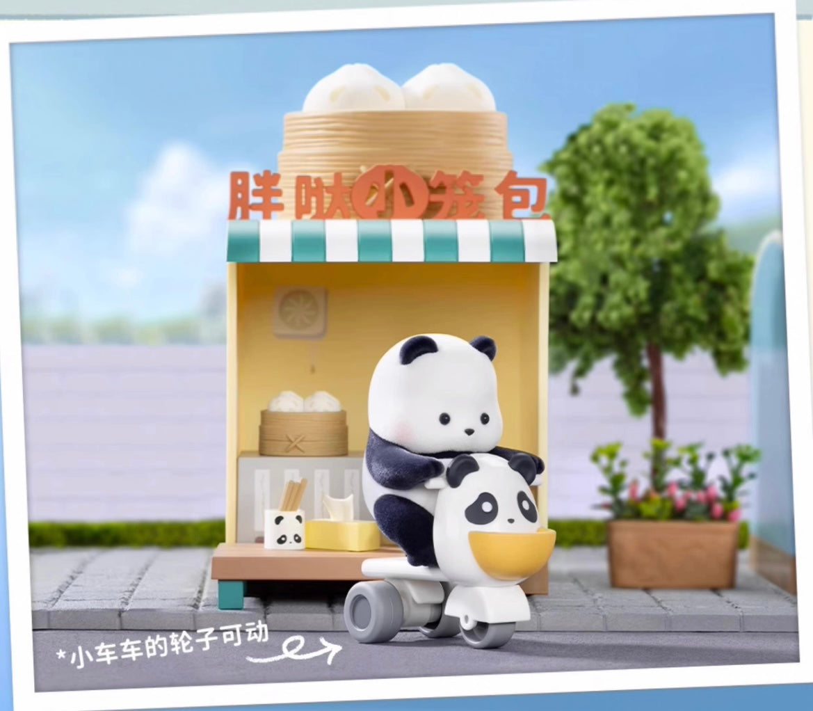 Panda roll shopping street toy doll