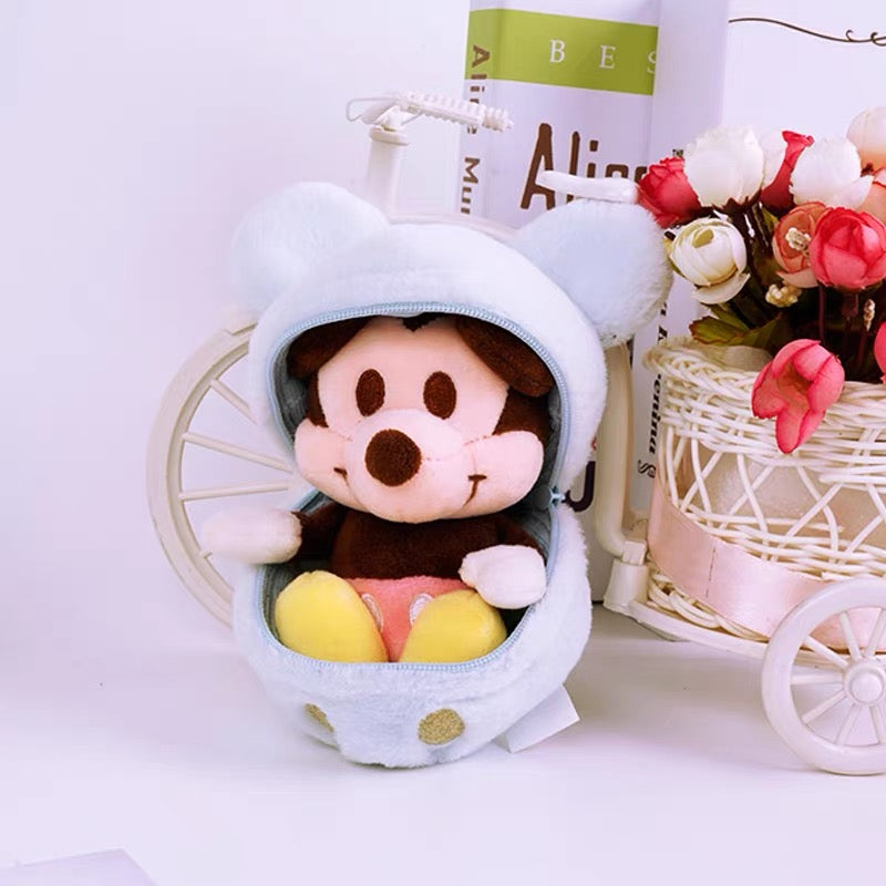Disney Mickey family fluffy fruit pendant toy doll，has dupes