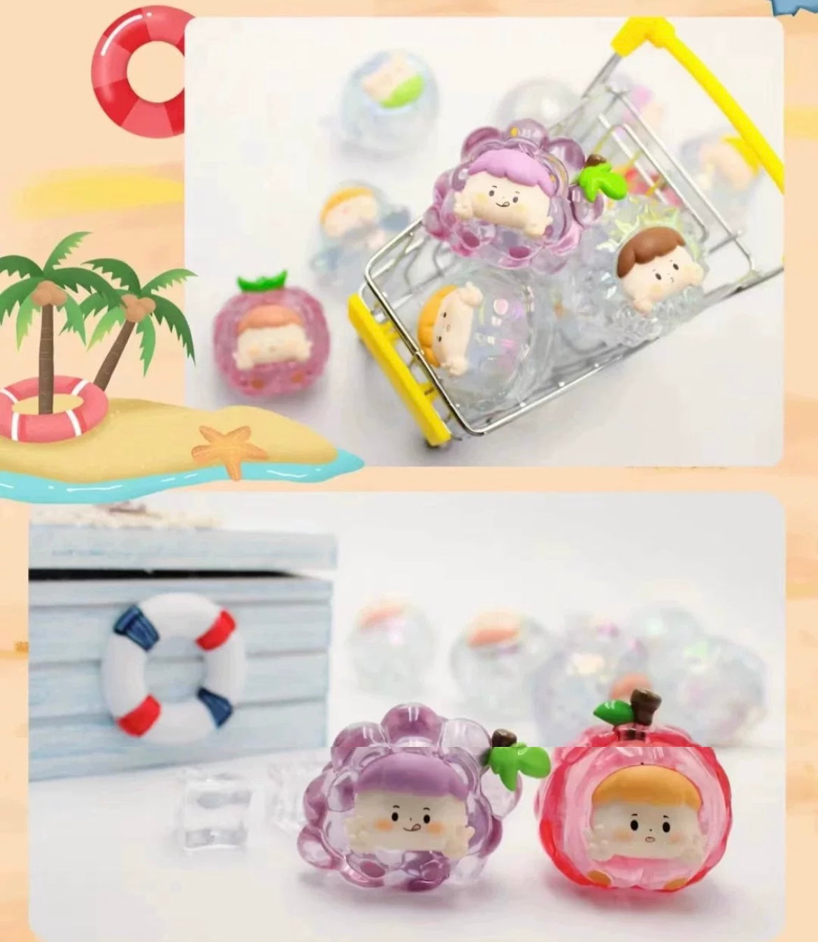 【SALE】Naughty fruit and vegetable mini bean version 2, 4 beans in 1 bag