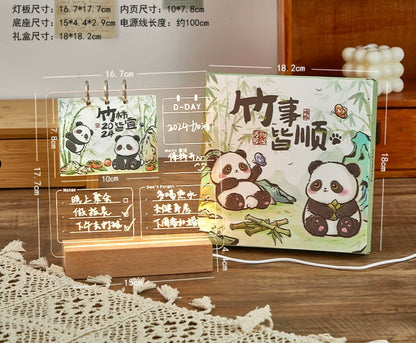 Panda calendar,DIY calendar and night light wordpad calendar