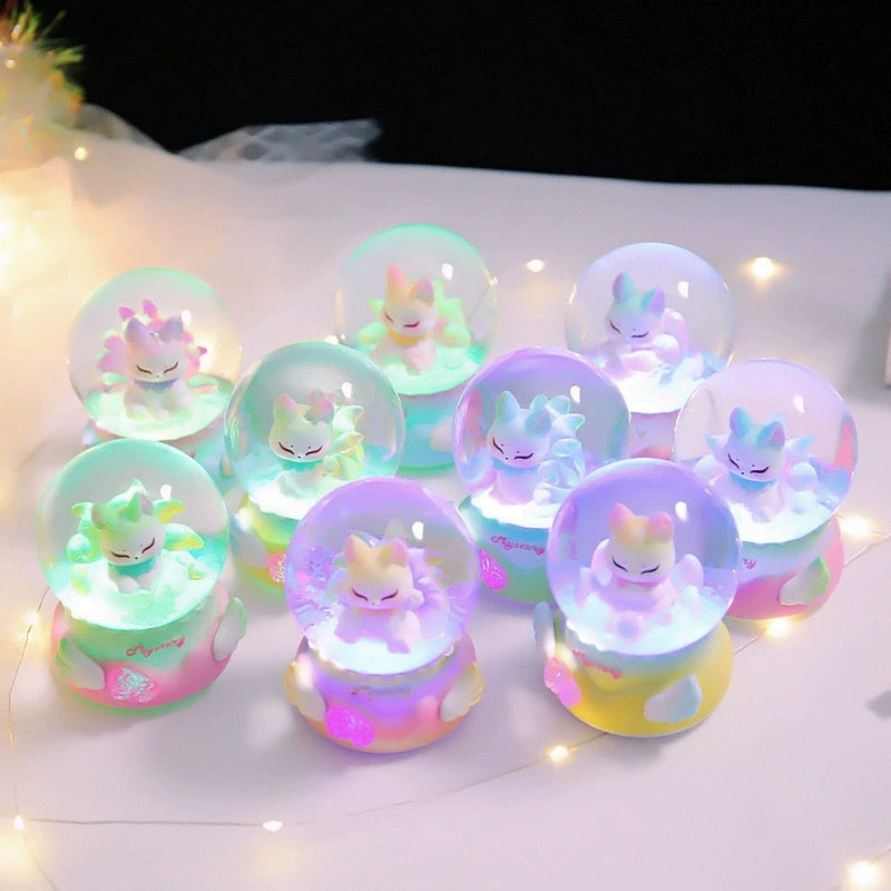 9 tailed fox colorful light up crystal ball