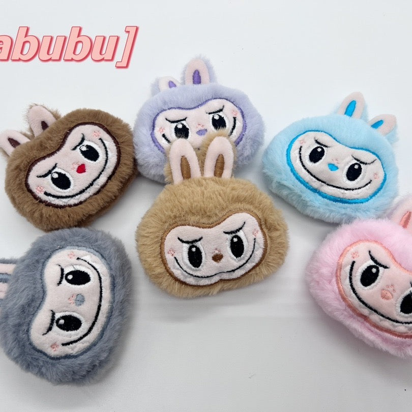 Fluffy Labubu plush,DIY head,keychain