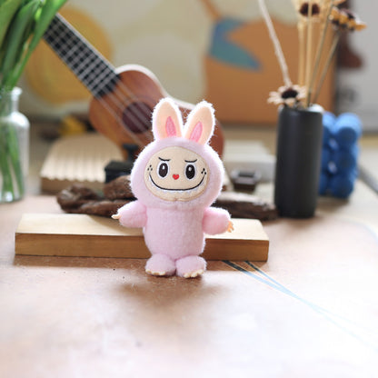 Fluffy Labubu plush,DIY head,keychain